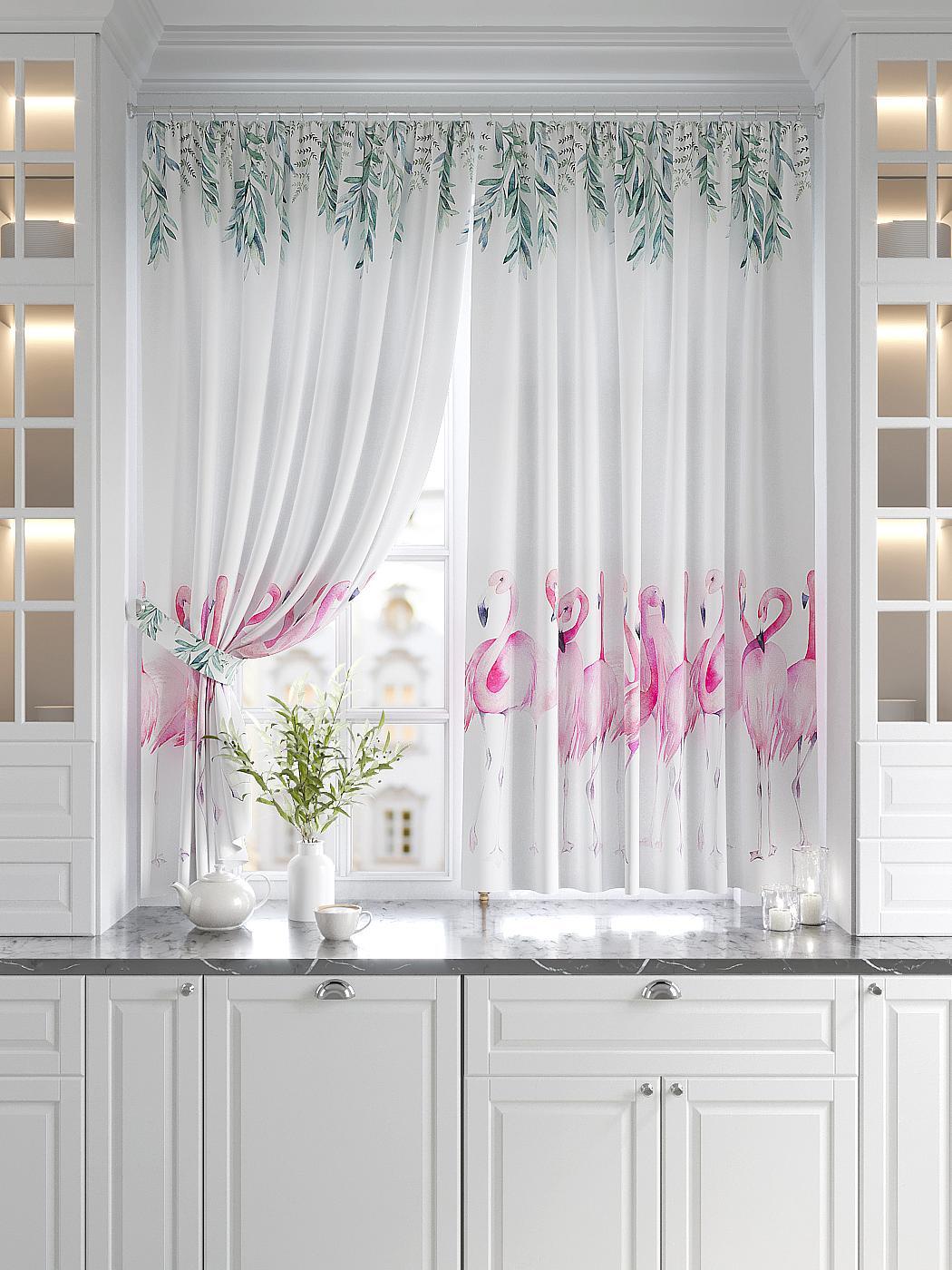 

Комплекты штор AT HOME Фламинг высота 180 см, ширина 150 см, Белый, 920510