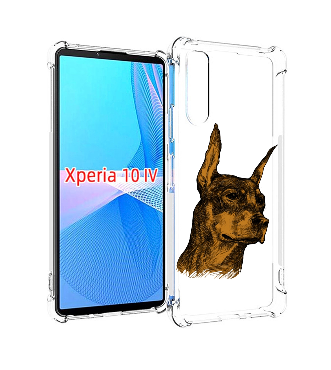

Чехол MyPads скетч доберман для Sony Xperia 10 IV (10-4), Прозрачный, Tocco