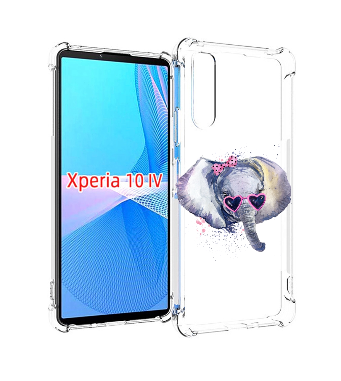 

Чехол MyPads слоник в очках для Sony Xperia 10 IV (10-4), Прозрачный, Tocco