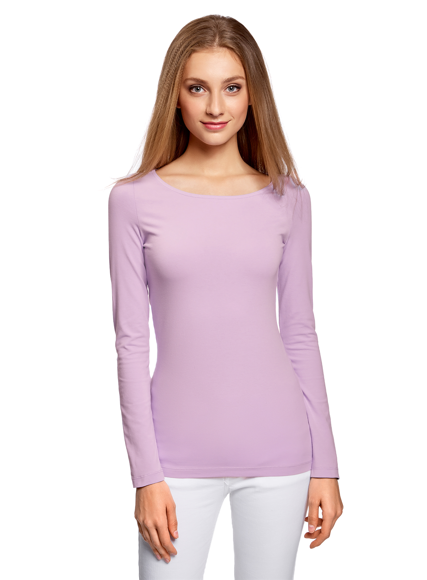 

Лонгслив женский oodji 24201007B фиолетовый 2XL, 24201007B