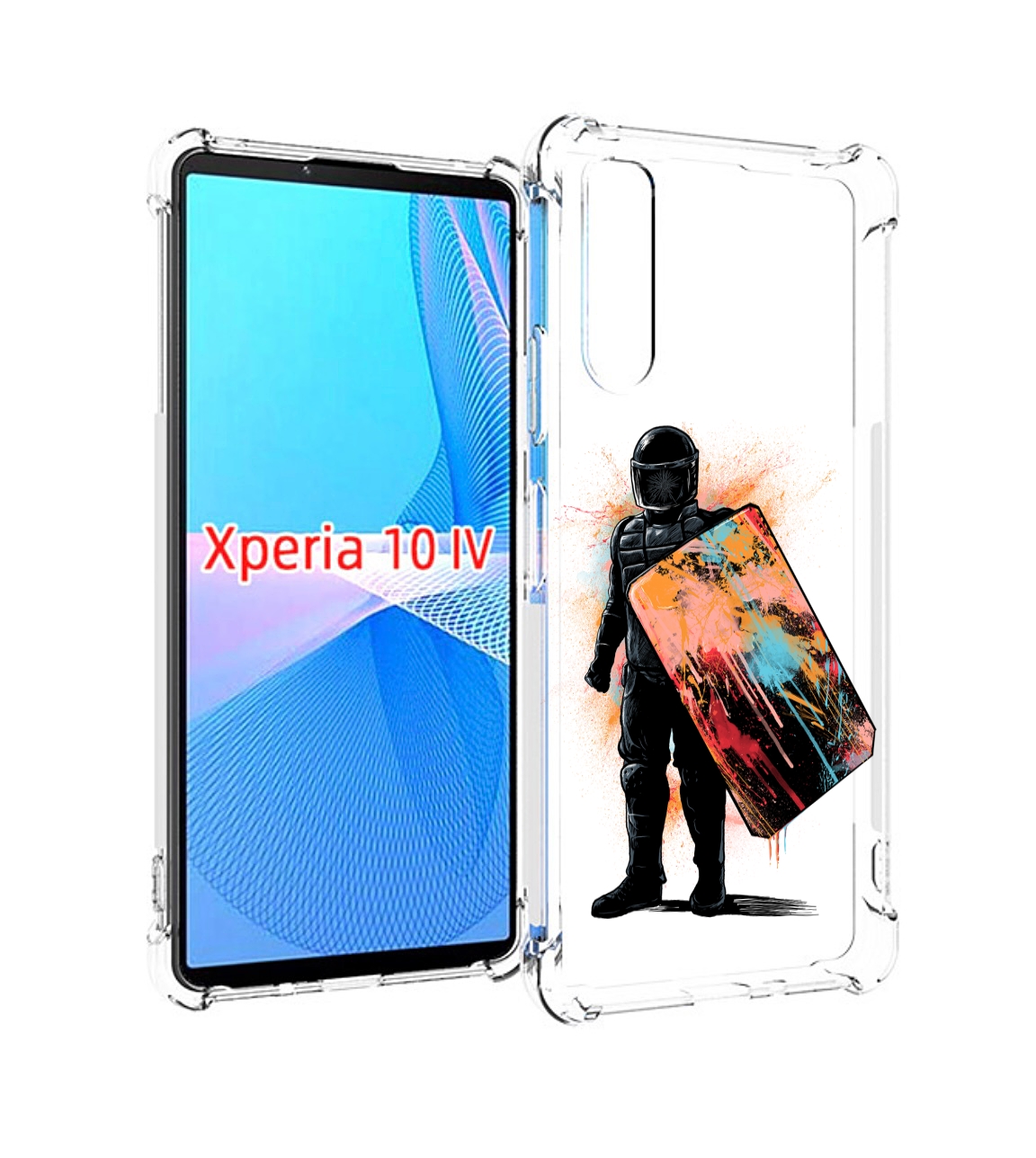 

Чехол MyPads солдат с красочным щитом для Sony Xperia 10 IV (10-4), Прозрачный, Tocco