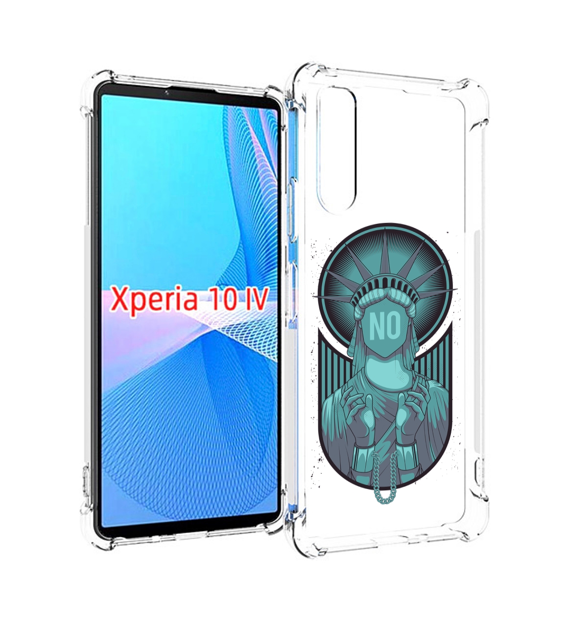 

Чехол MyPads статуя свободы зеленый для Sony Xperia 10 IV (10-4), Прозрачный, Tocco