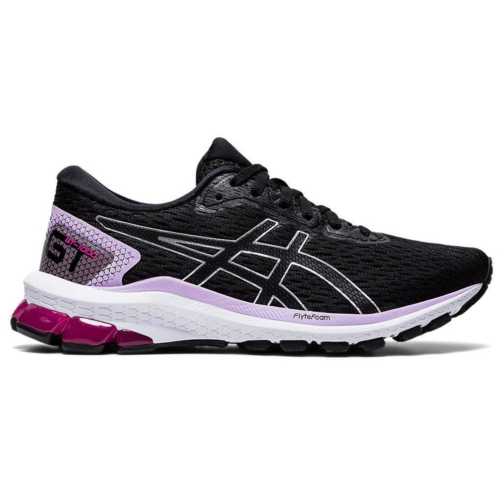 фото Кроссовки женские asics gt-1000 1012a651 черные 6.5 us