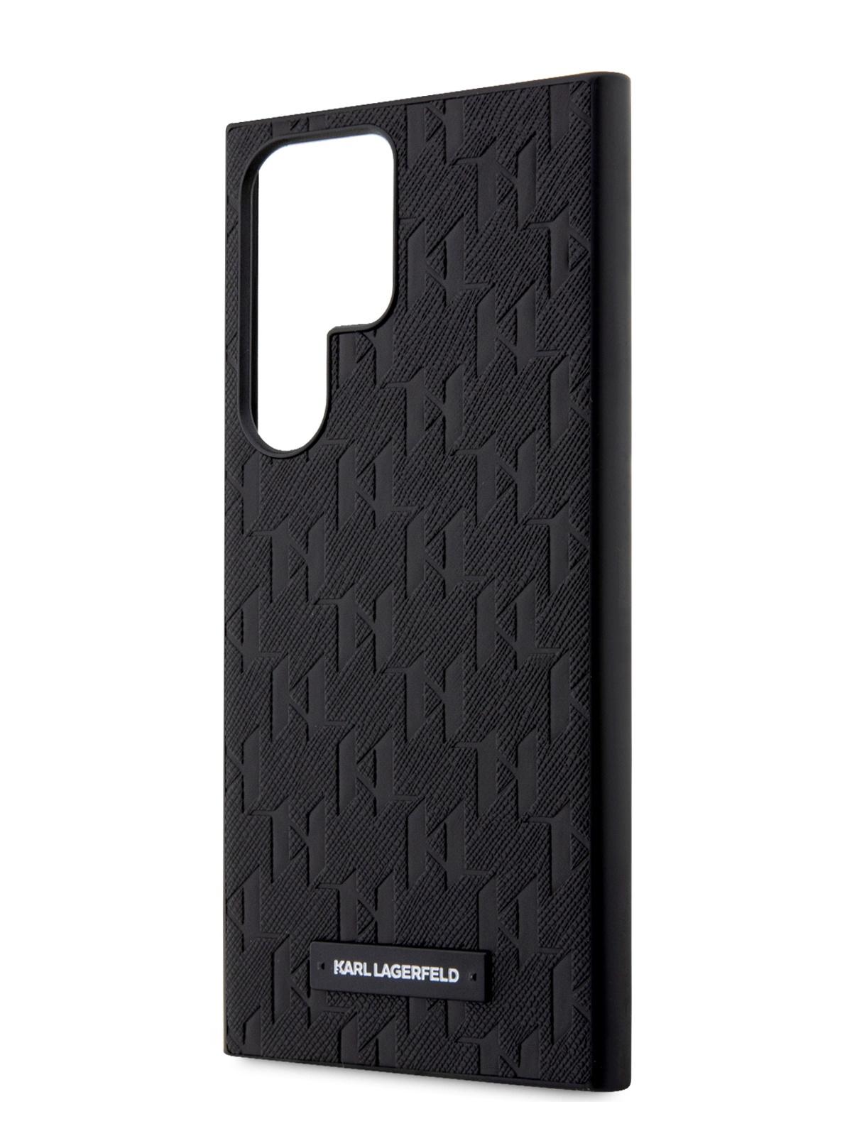 Чехол Karl Lagerfeld для Galaxy S23 Ultra из экокожи Metal Plate logo Hard Black