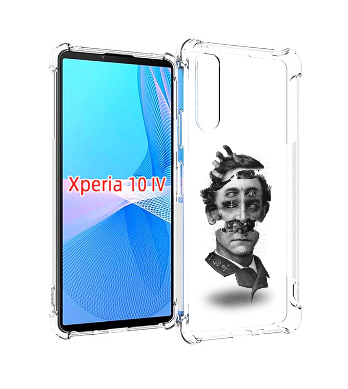 

Чехол MyPads страшное лицо абстракция для Sony Xperia 10 IV (10-4), Прозрачный, Tocco