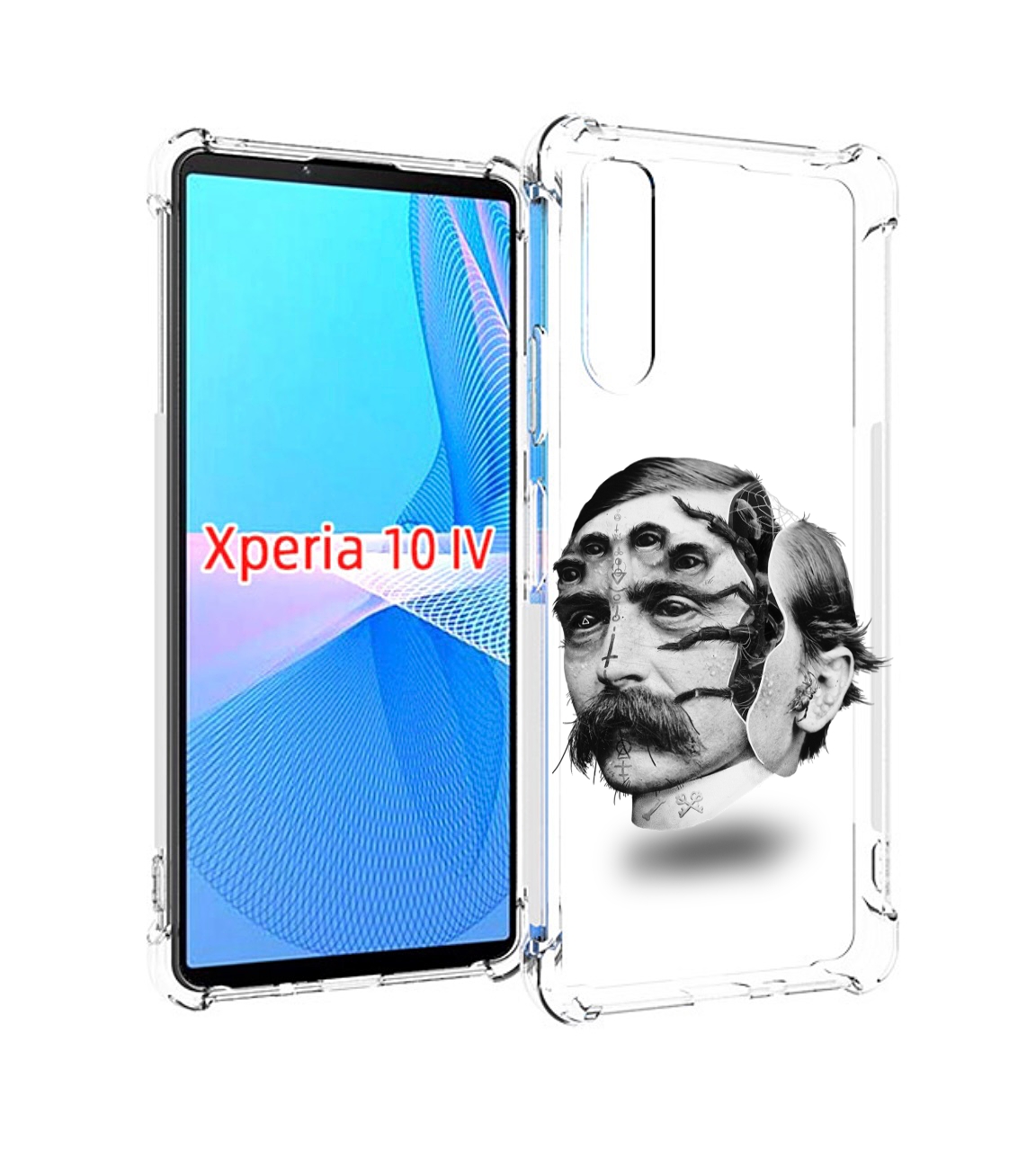 

Чехол MyPads страшное лицо мужчины для Sony Xperia 10 IV (10-4), Прозрачный, Tocco