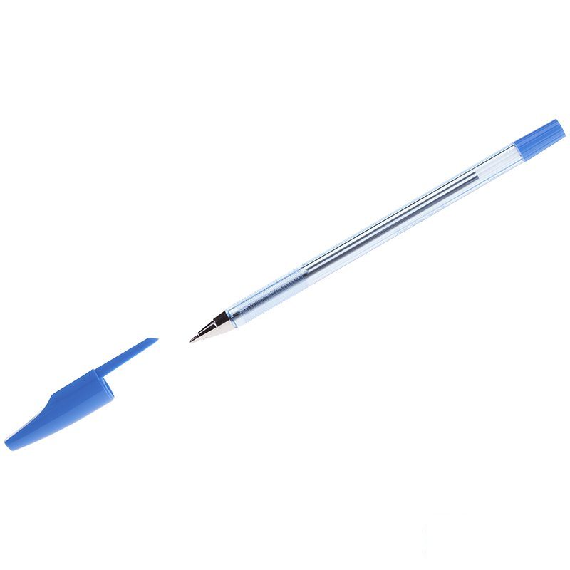 Ручка шариковая Beifa AA 927 0.5мм, синий цвет чернил, корпус прозрачный 50шт. AA927-BL