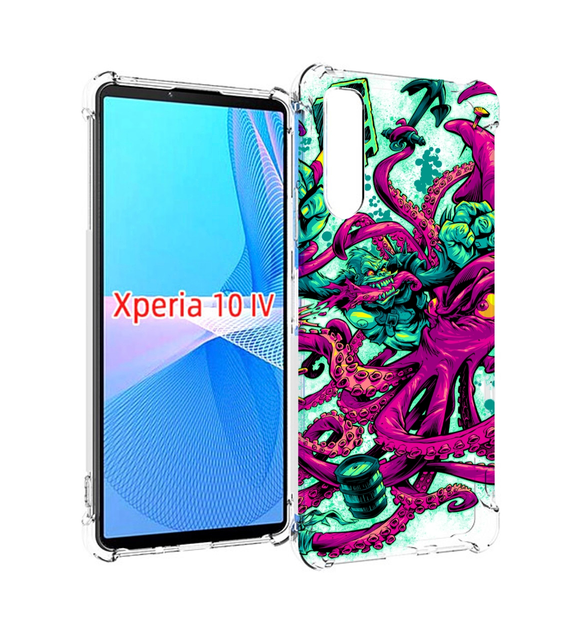

Чехол MyPads фиолетовый кракен для Sony Xperia 10 IV (10-4), Прозрачный, Tocco