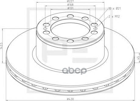 016.672-00A Диск Тормозной 430/131X45/143.5 10N-168-M12X2 Mb Actros/Axor