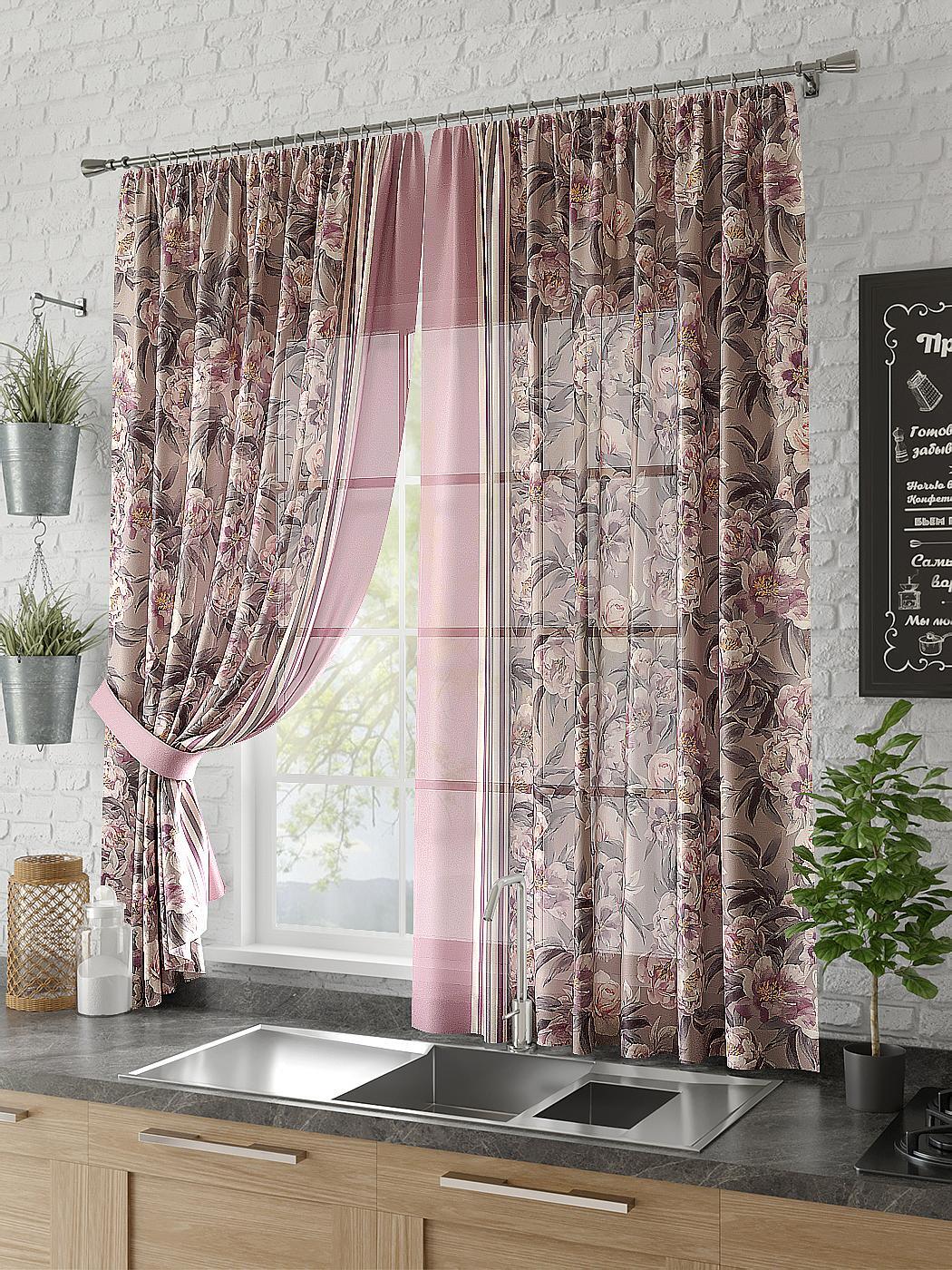 

Комплекты штор AT HOME Жоржи высота 180 см, ширина 150 см, Розовый, 930367