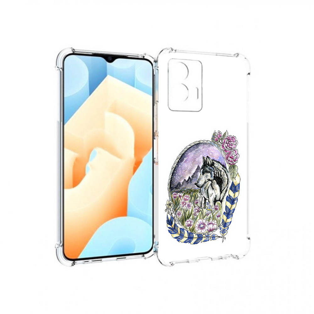 

Чехол MyPads Tocco для Vivo U5 нарисованный волк в цветах с перьями (PT226979.416.509), Прозрачный, Tocco