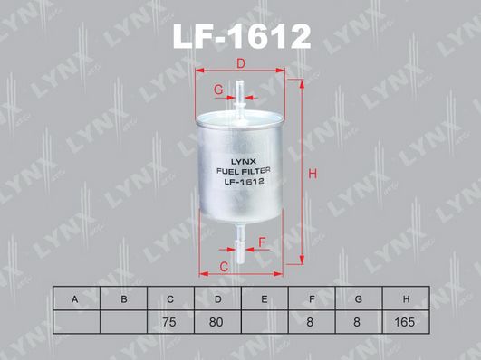 Фильтр топливный LYNXauto LF-1612 100056993534