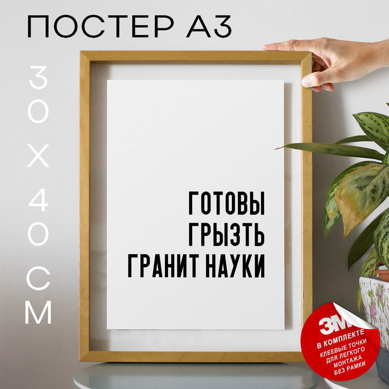 

Постер Готовы грызть гранит науки PS576 30х40, рамка А3, PS576