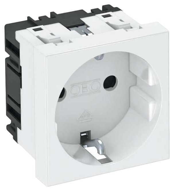 

STD-D0 RW1 Розетка силовая 0° одинарная 2К+З, 1 модуль Modul45, 45х45 мм, со шторками, 16А