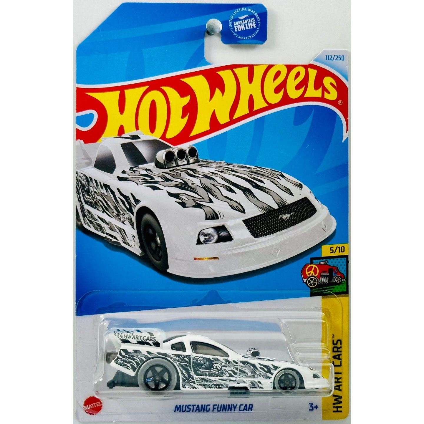 Машинка металлическая Hot Wheels HTB73 коллекционная модель Mustang Funny Car белый,  черный,  серый