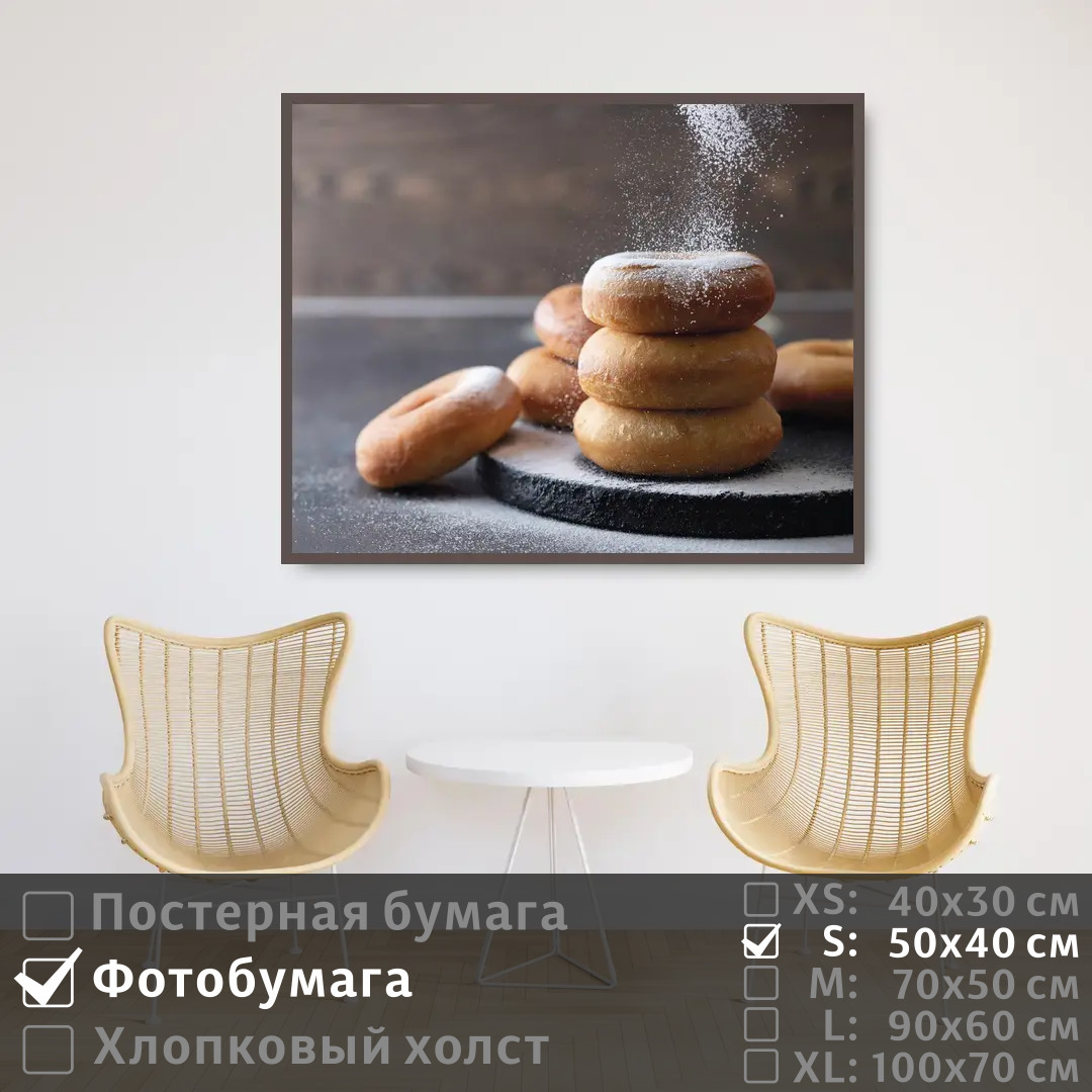 

Постер на фотобумаге ПолиЦентр Завтрак в кондитерской 50х40 см, ЗавтракВКондитерской