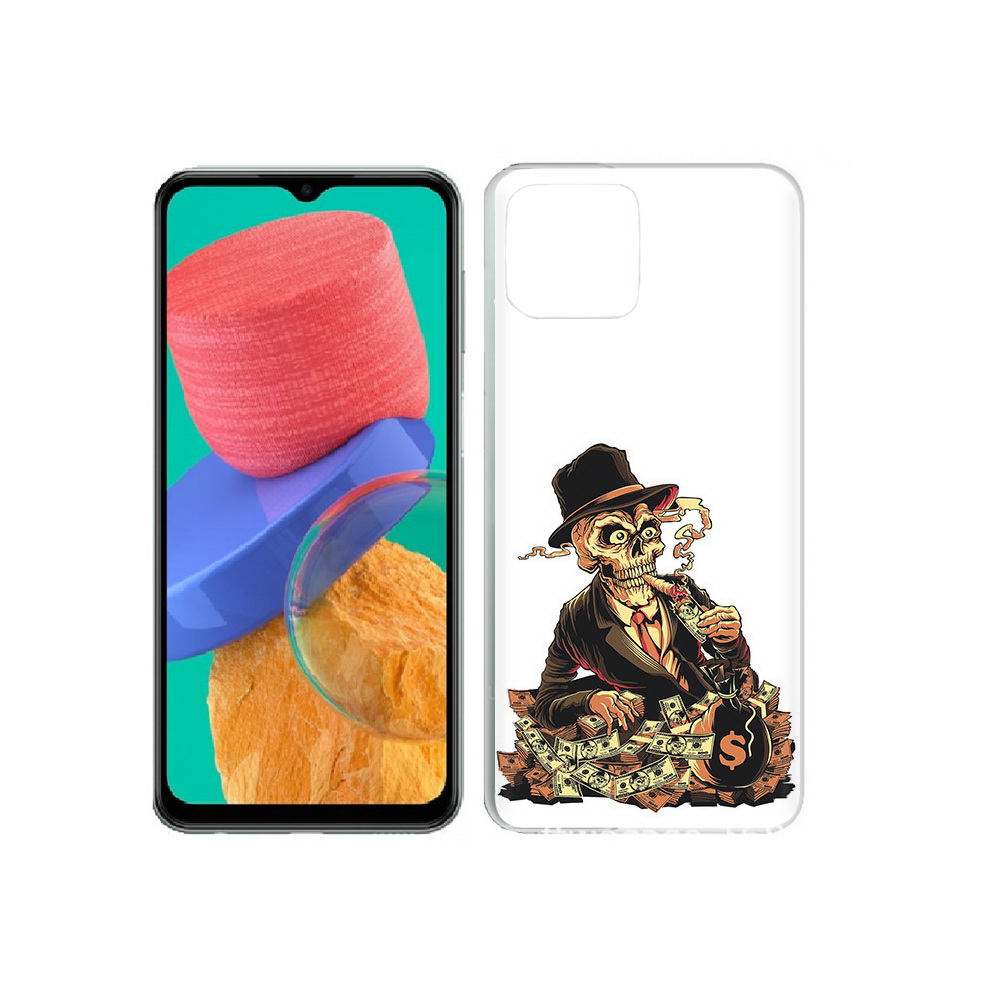 

Чехол MyPads Tocco для Samsung Galaxy M33 нарисованный череп с сигаретой, Прозрачный, Tocco