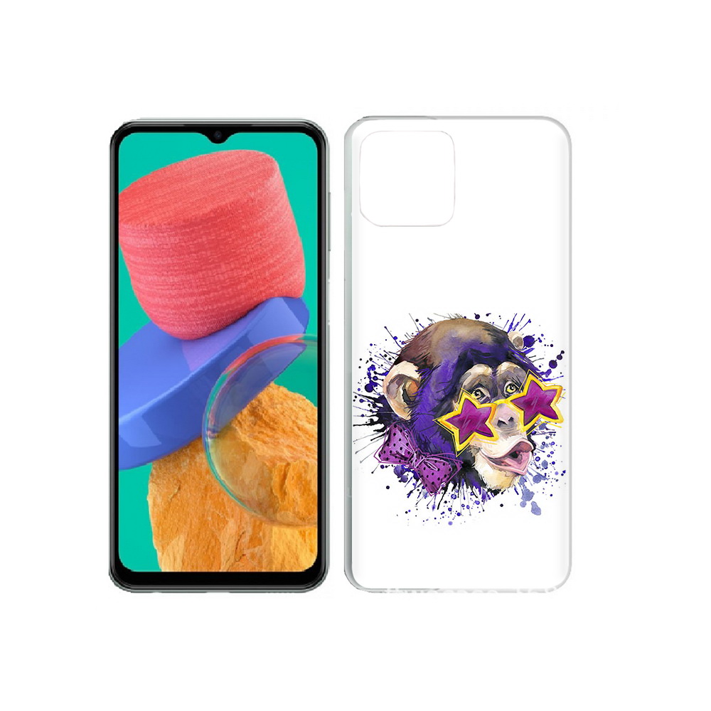 

Чехол MyPads Tocco для Samsung Galaxy M33 обезьяна в очках (PT227322.603.524), Прозрачный, Tocco