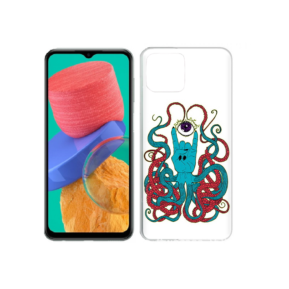 

Чехол MyPads Tocco для Samsung Galaxy M33 осьминог-рука абстракция (PT227322.603.530), Прозрачный, Tocco