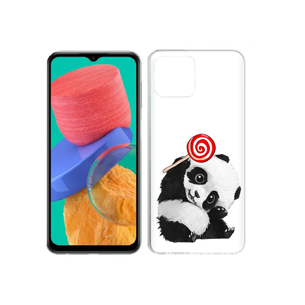 

Чехол MyPads Tocco для Samsung Galaxy M33 панда с леденцом (PT227322.603.534), Прозрачный, Tocco