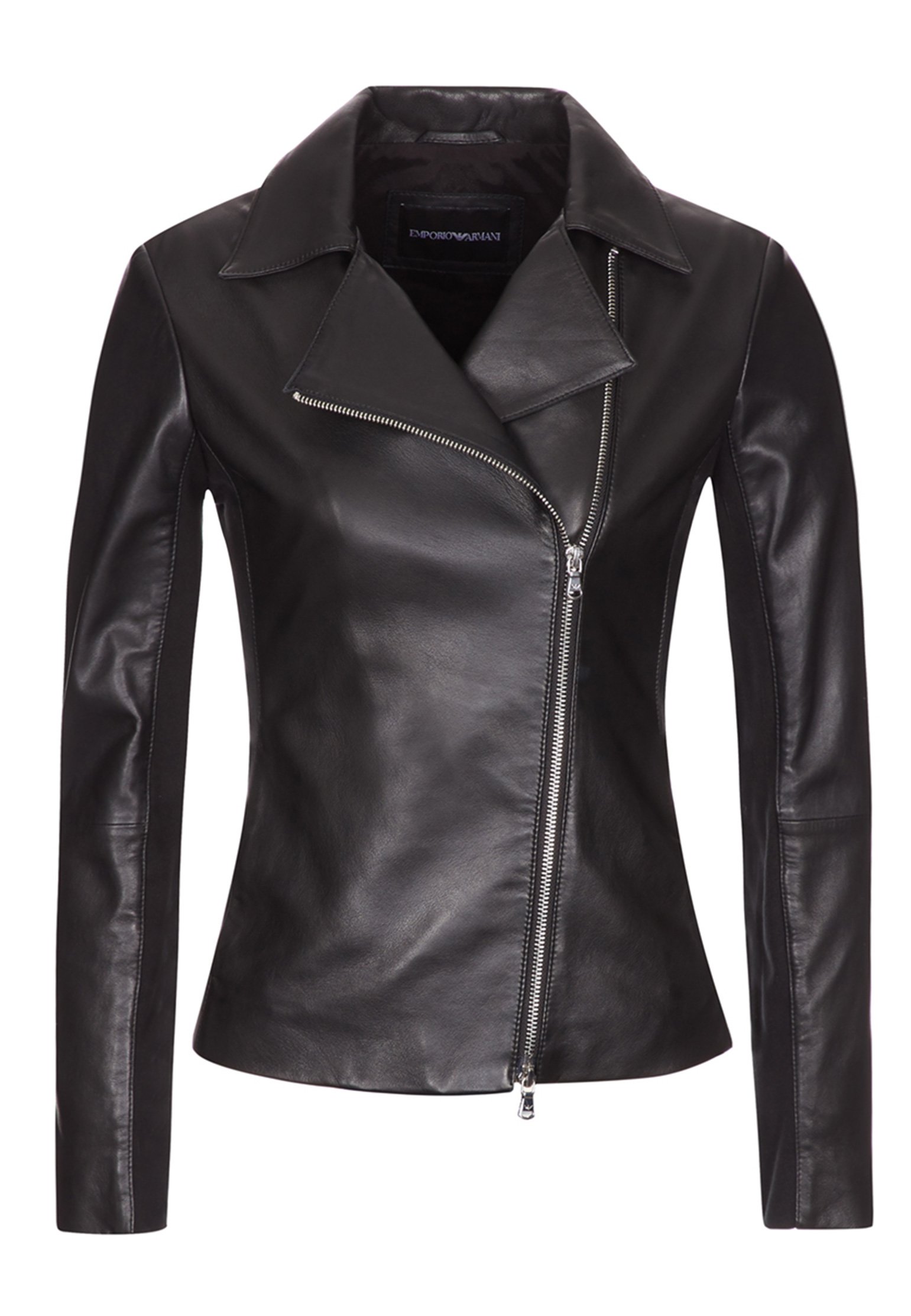 Кожаная куртка женская Emporio Armani 126771 черная 40 IT