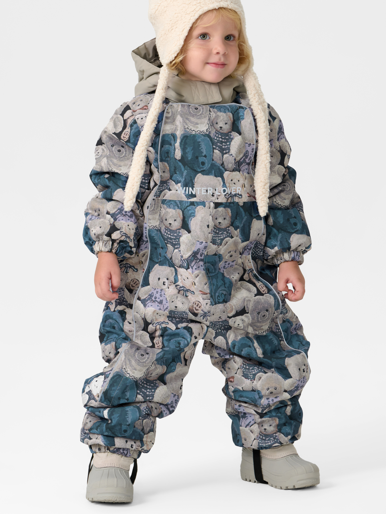 

Комбинезон детский Happy Baby 89114, bears, 92, Бежевый;синий, 89114