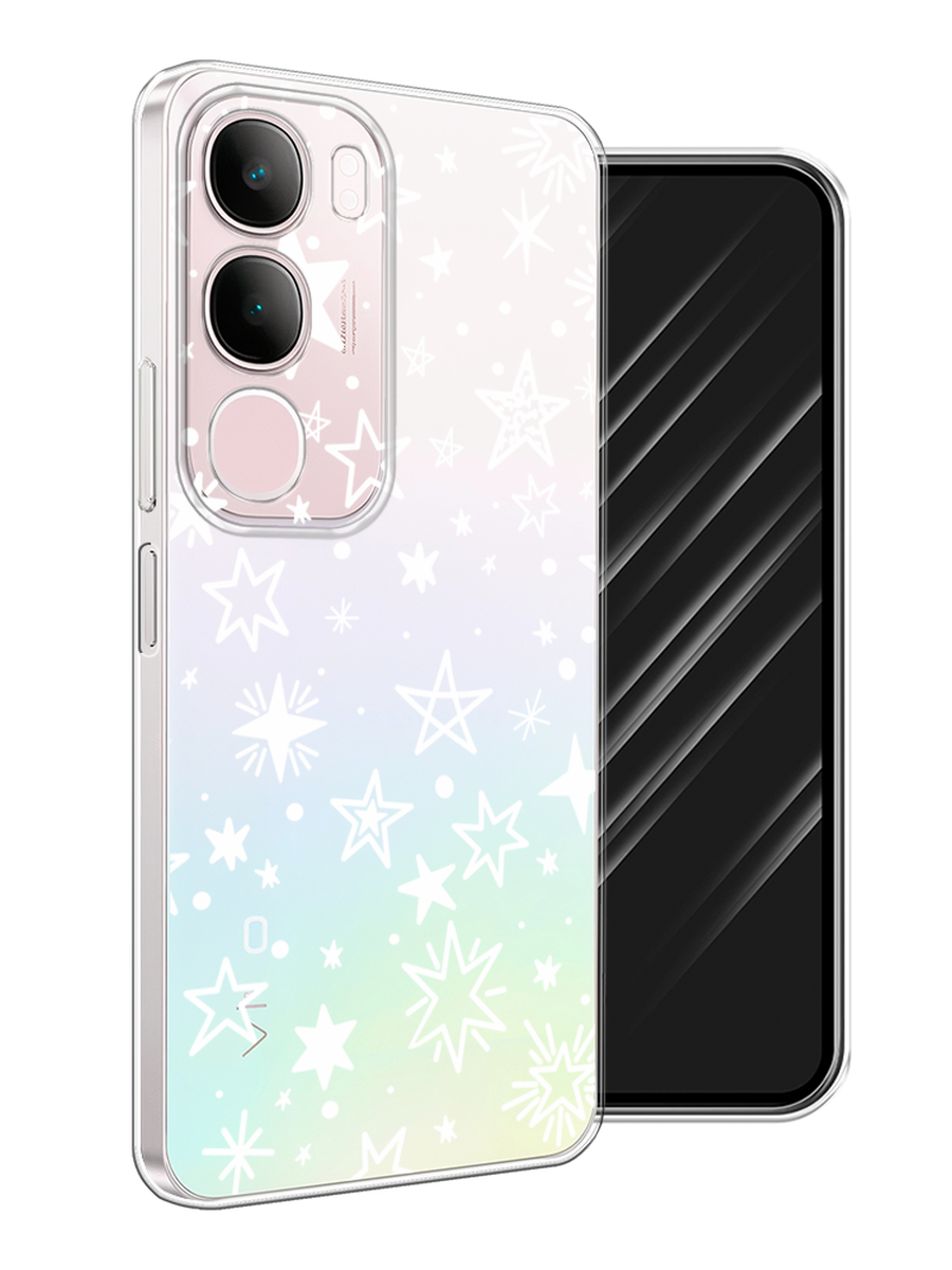 

Чехол Awog на Vivo Y19s "Звездочки графика белая", Прозрачный;белый, 2612350-1