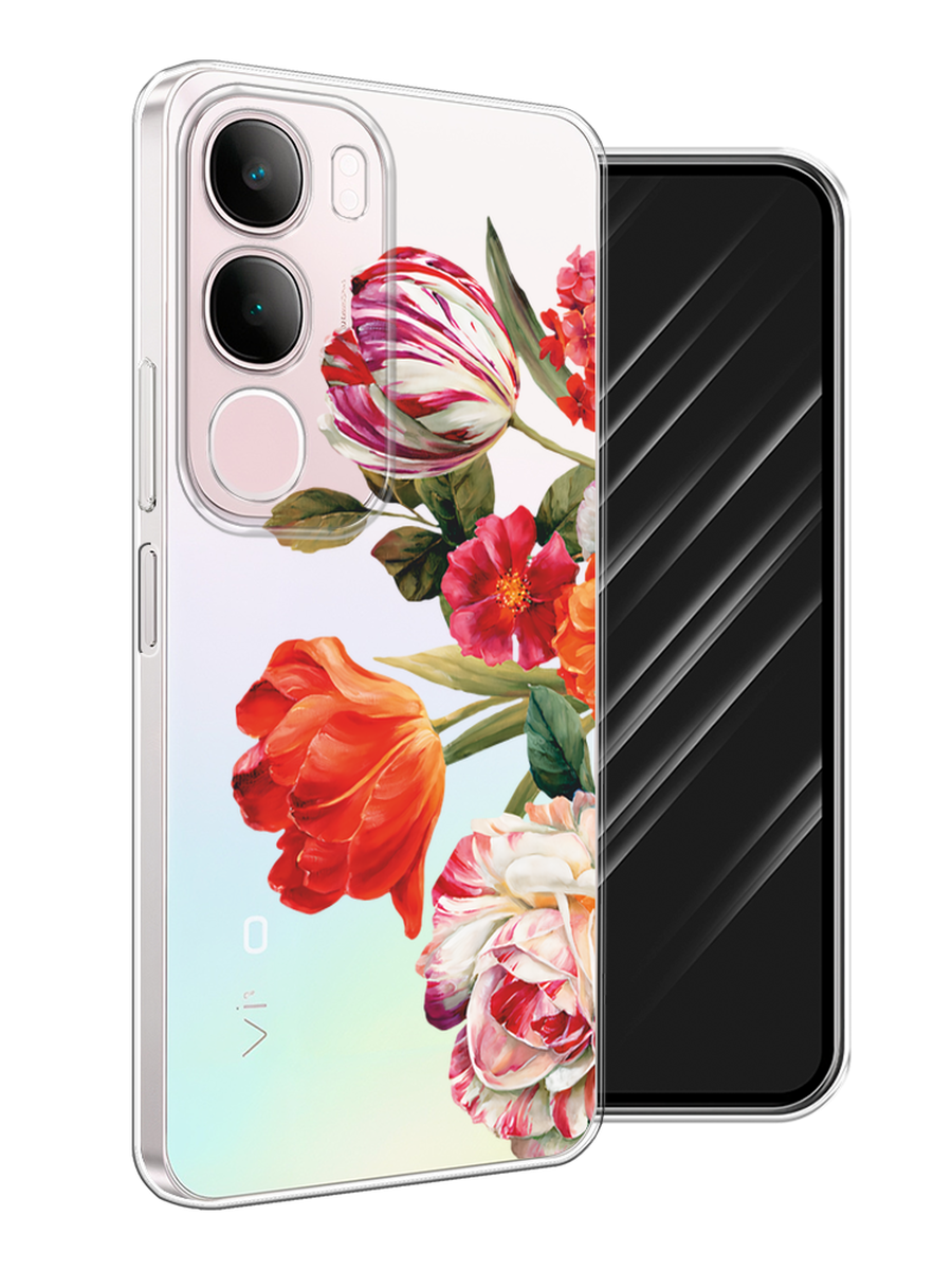 

Чехол Awog на Vivo Y19s "Весенний букет", Красный;розовый;зеленый, 2612350-1