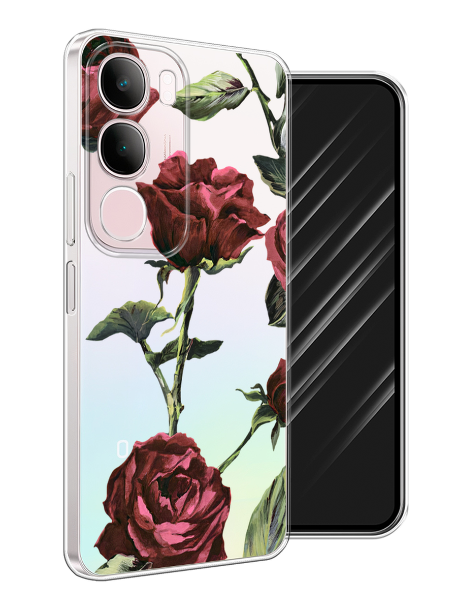 

Чехол Awog на Vivo Y19s "Бордовые розы фон", Бордовый, 2612350-1