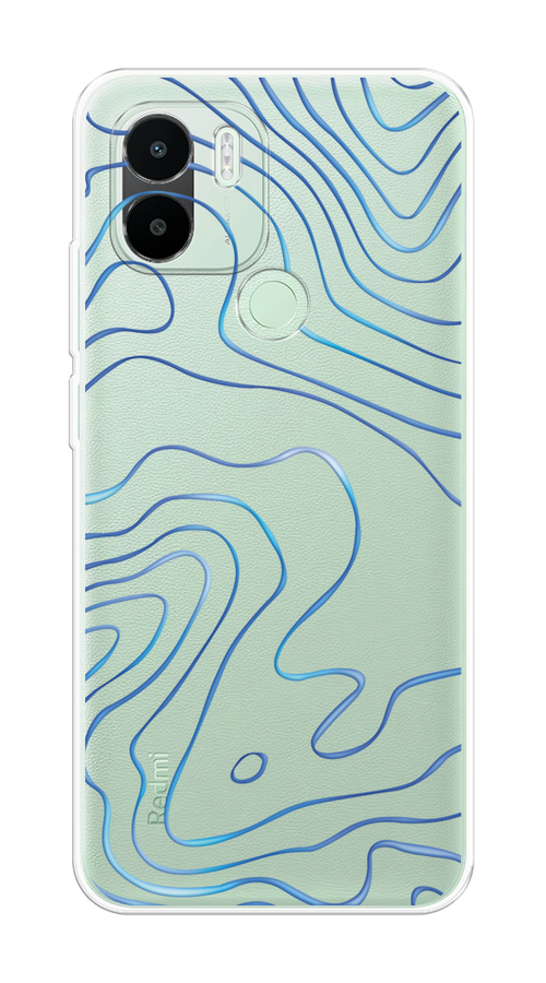 

Чехол на Xiaomi Redmi A1+/Redmi A2+/Poco C51/C50 "Blue lines", Прозрачный;синий, 316750-1
