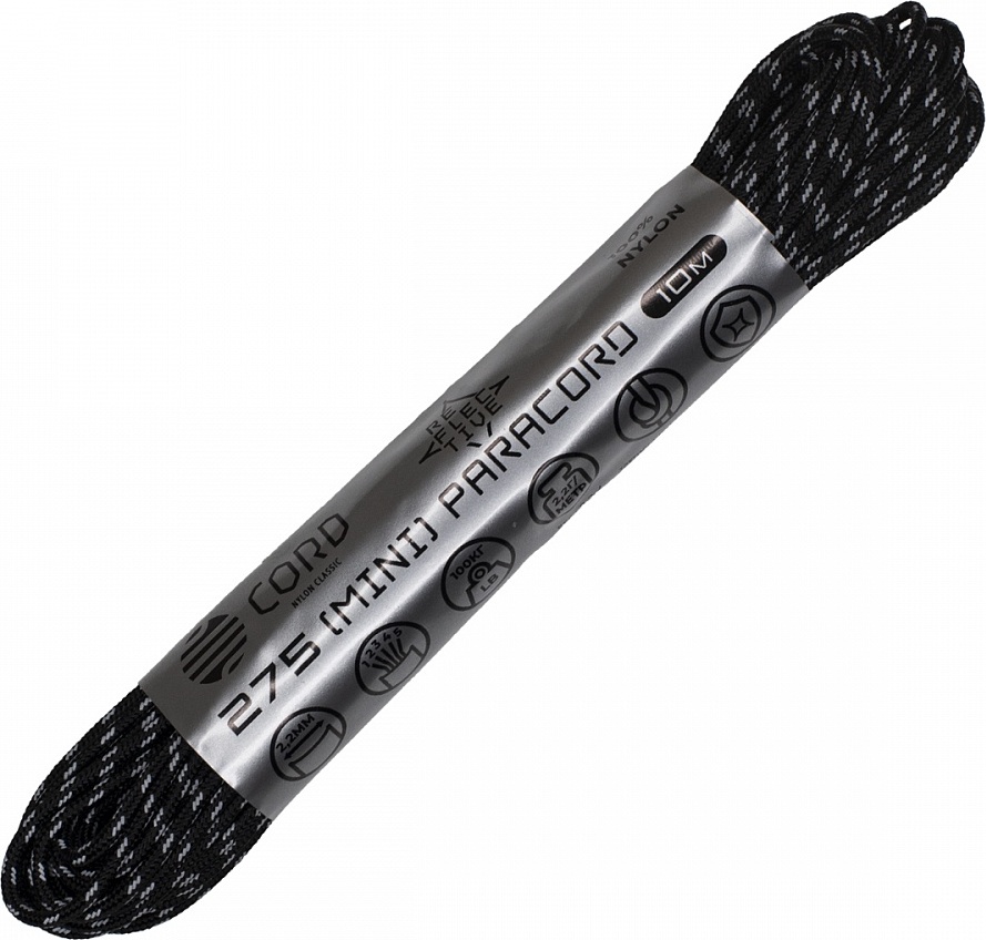 

Паракорд 275 CORD 10м световозвращающий (black), Черный