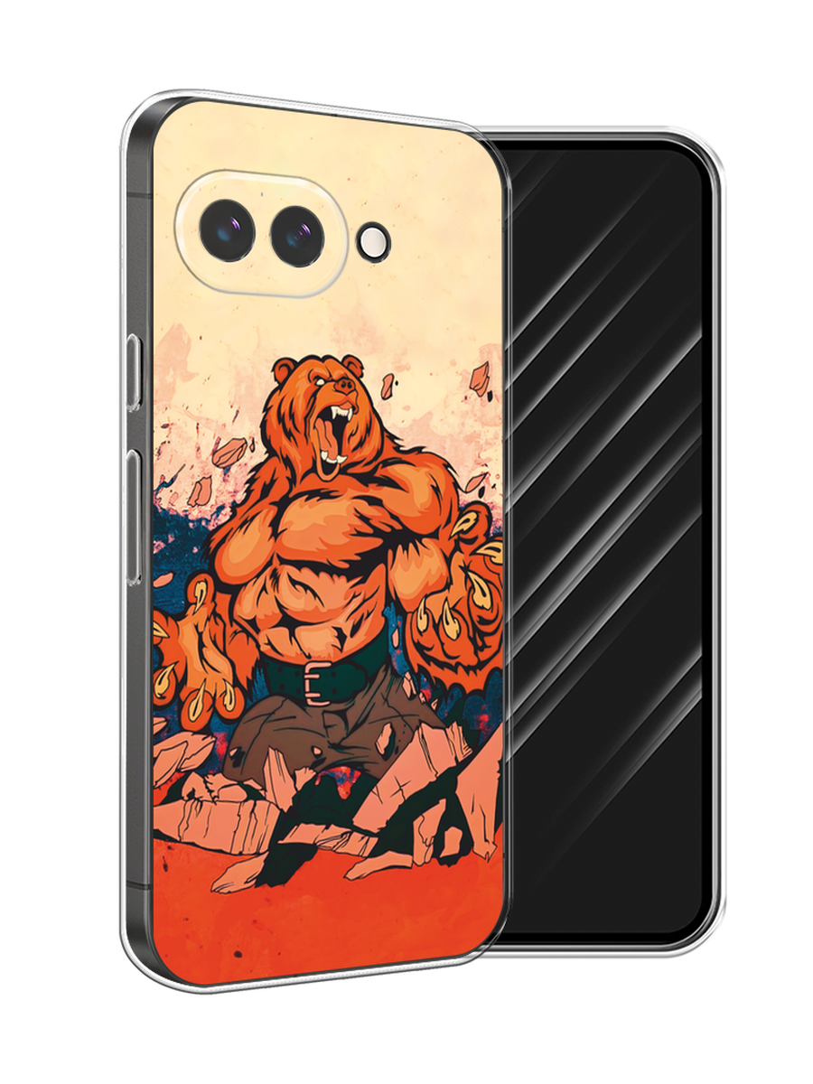 

Чехол Awog на Google Pixel 9a "Медведь с флагом РФ", Коричневый;синий;красный, 272250-1