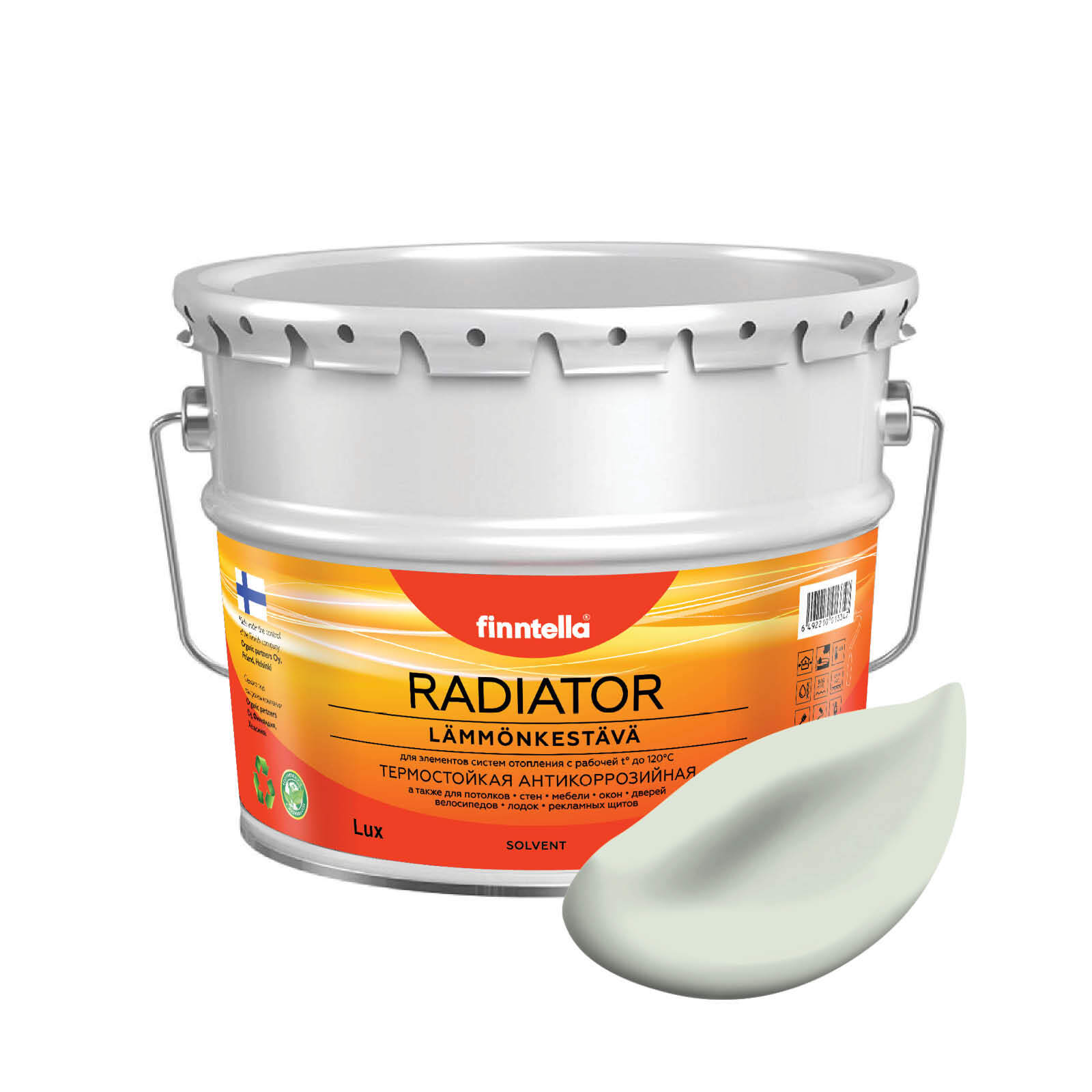 

Краска RADIATOR, MINTTU светло-зелёный, 9л, Зеленый, RADIATOR специализированная для батарей и радиаторов отопления