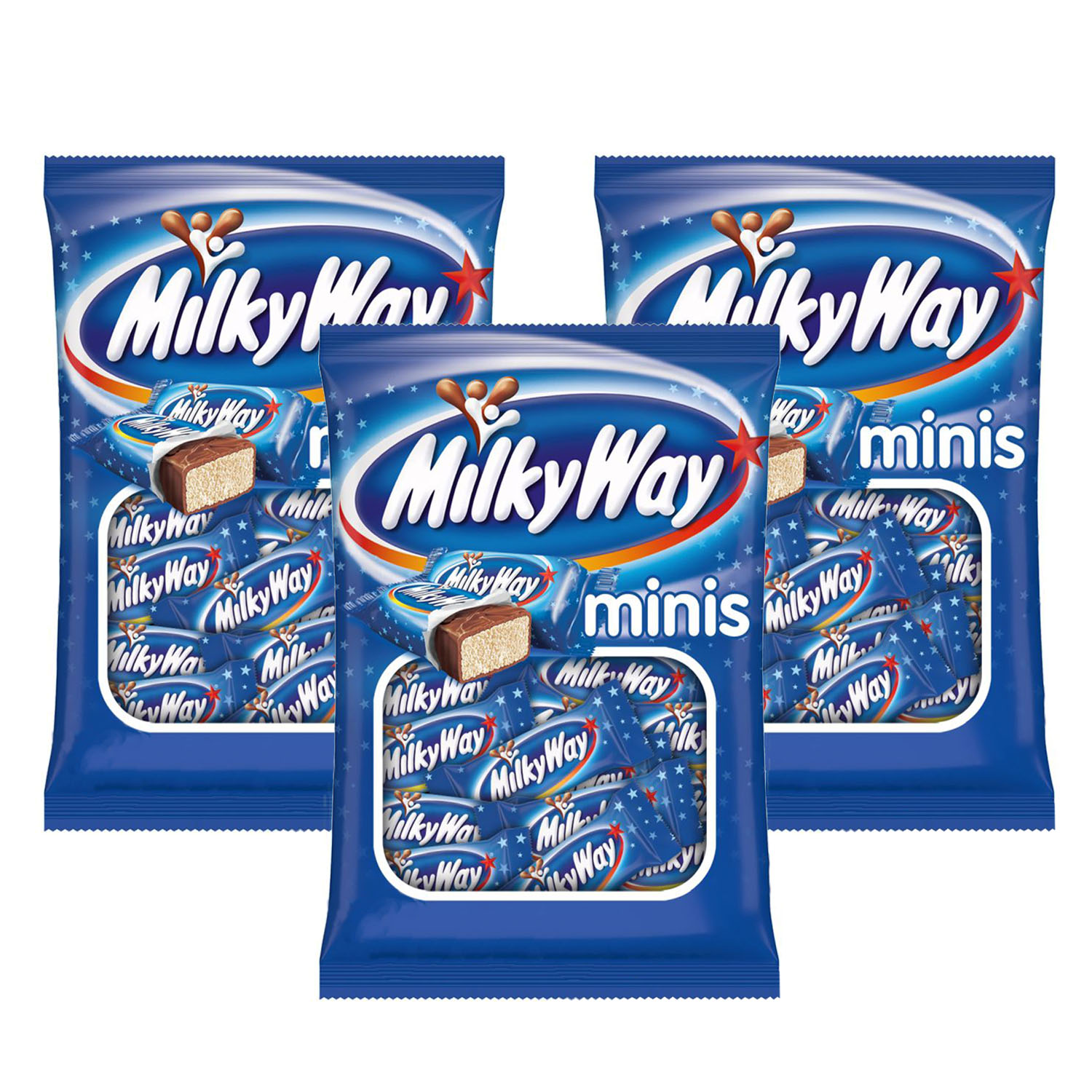 Шоколадные конфеты Milky Way Minis, Суфле, Пакет, 176 гр*3шт.