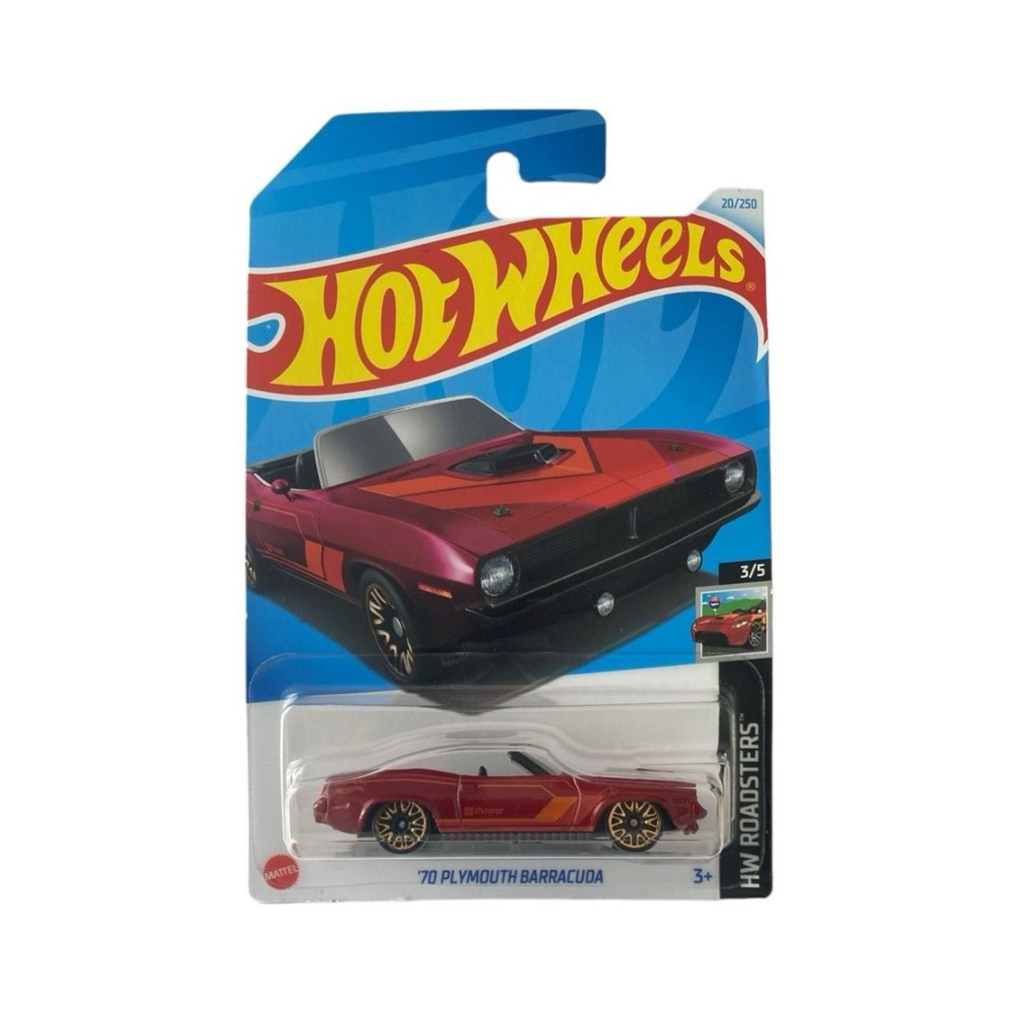 

Машинка металлическая Hot Wheels коллекционная модель 70 Plymouth Barracuda, Красный;коричневый, HW-metall-all