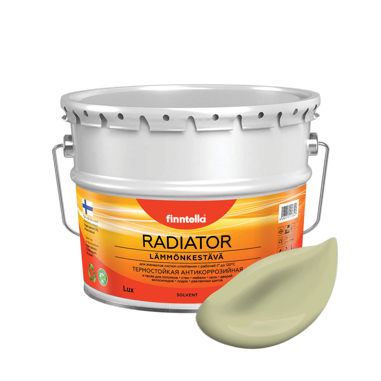 

Краска RADIATOR, LAMMIN бледно-зелёный, 9л, Зеленый, RADIATOR специализированная для батарей и радиаторов отопления