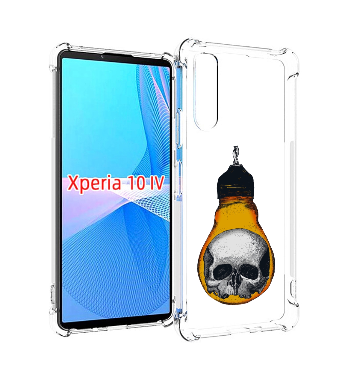 Чехол MyPads череп в лампочке для Sony Xperia 10 IV (10-4)