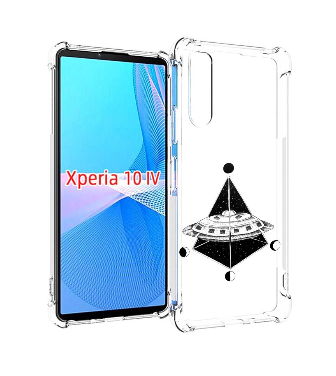 

Чехол MyPads черно белая летающая тарелка для Sony Xperia 10 IV (10-4), Прозрачный, Tocco