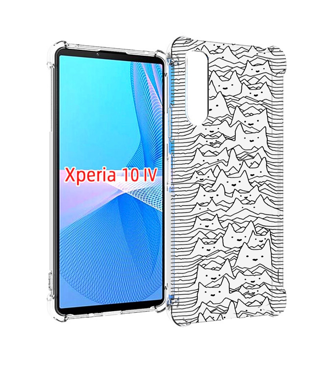 

Чехол MyPads черно белые коты 3D для Sony Xperia 10 IV (10-4), Прозрачный, Tocco