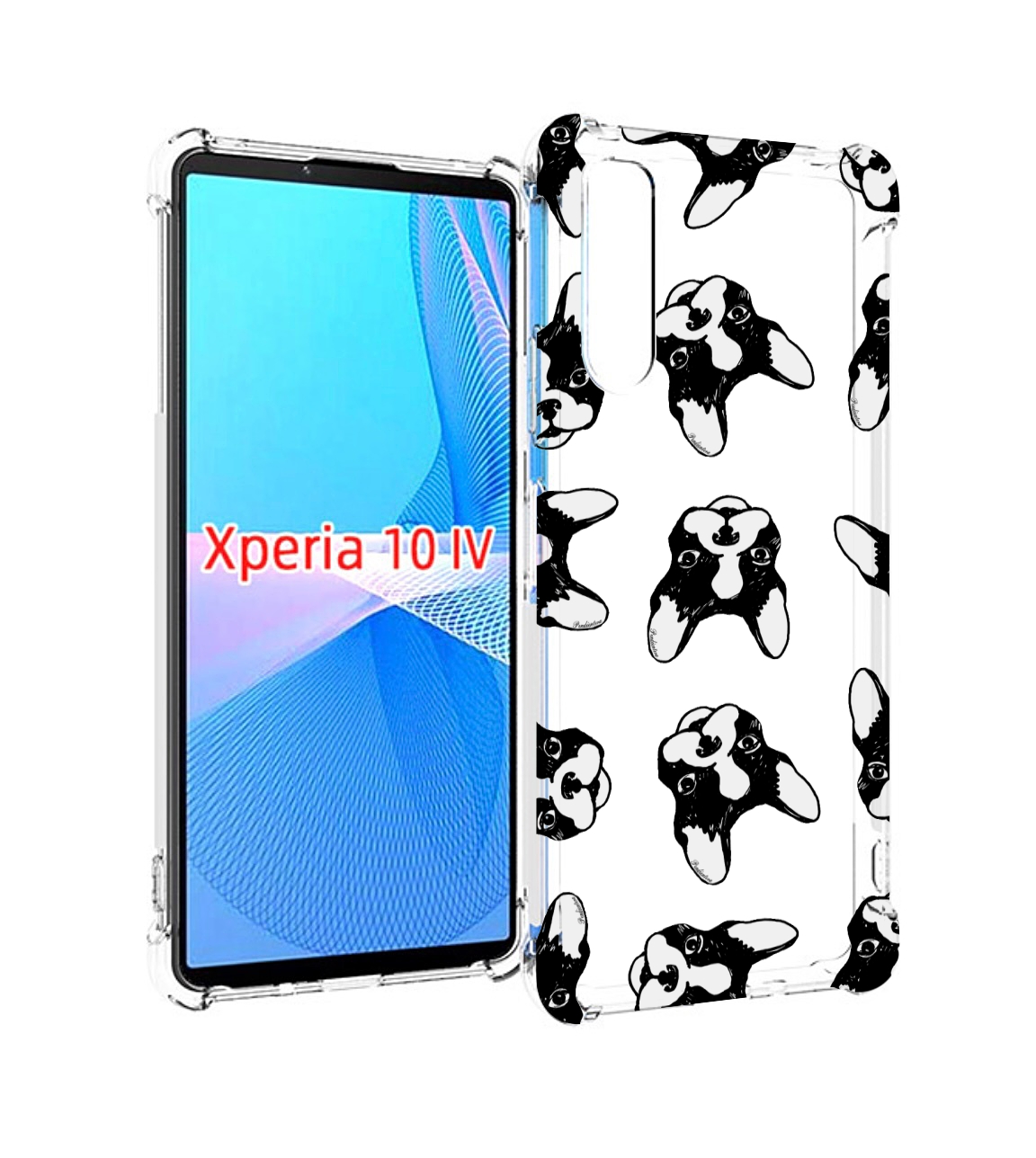 

Чехол MyPads черно белые собачки для Sony Xperia 10 IV (10-4), Прозрачный, Tocco