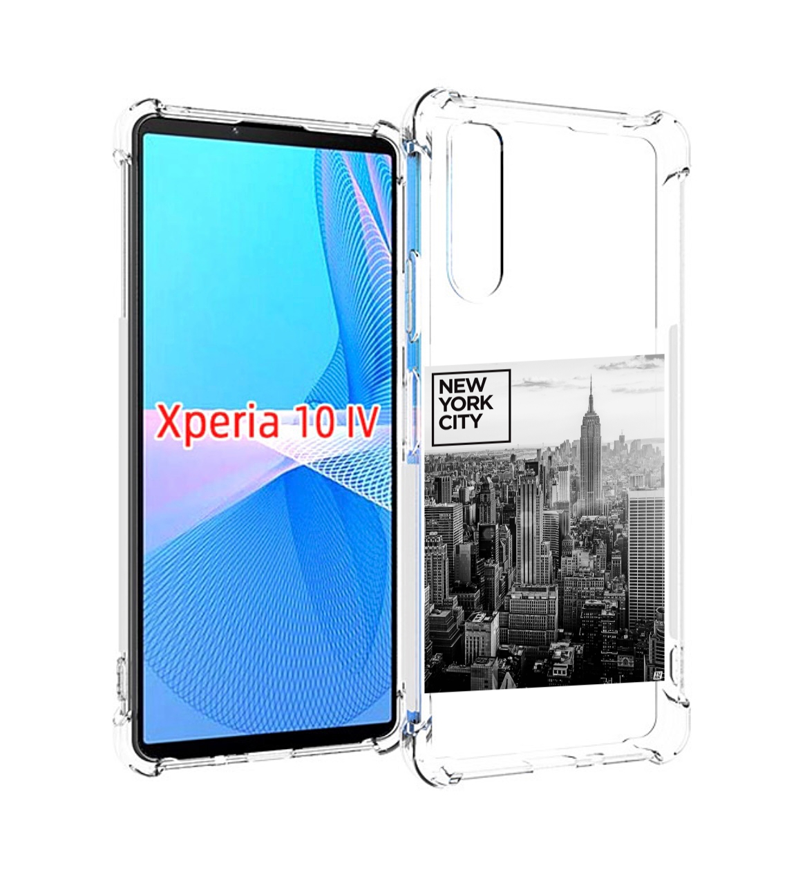 

Чехол MyPads черно белый Нью-Йорк для Sony Xperia 10 IV (10-4), Прозрачный, Tocco