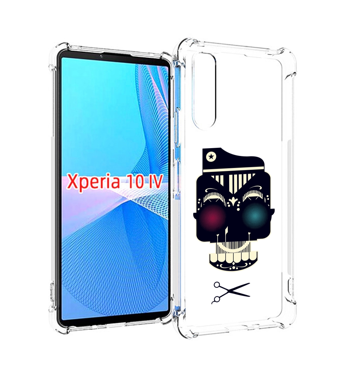 

Чехол MyPads черно белый скелет с яркими глазами для Sony Xperia 10 IV (10-4), Прозрачный, Tocco