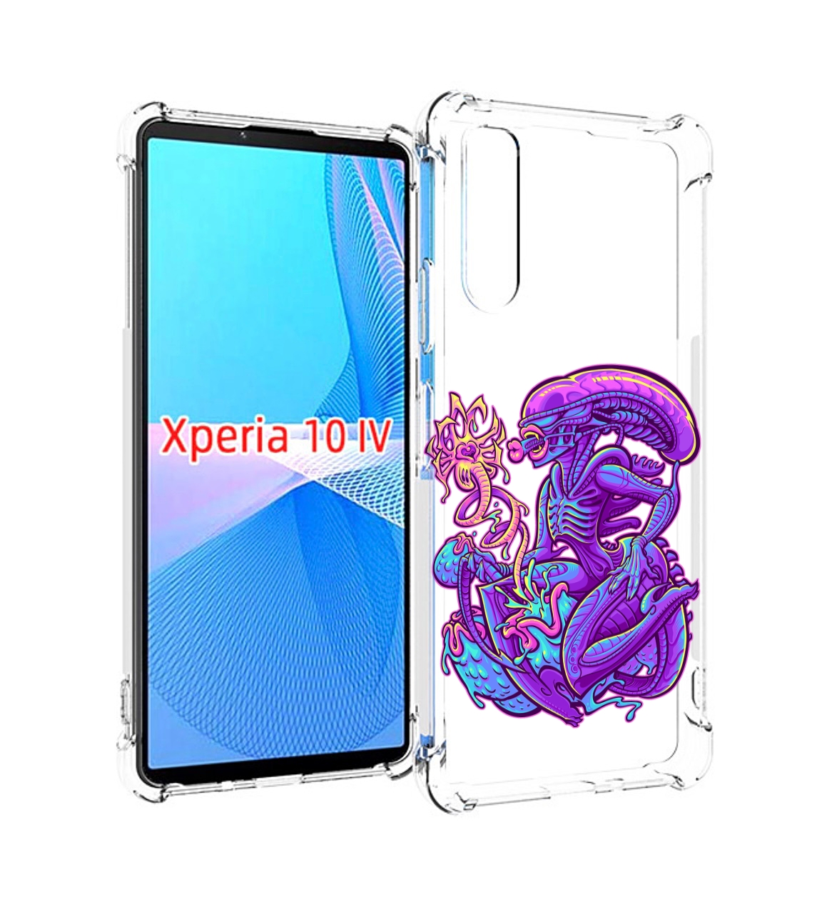 

Чехол MyPads чужой фиолетовый цвет для Sony Xperia 10 IV (10-4), Прозрачный, Tocco