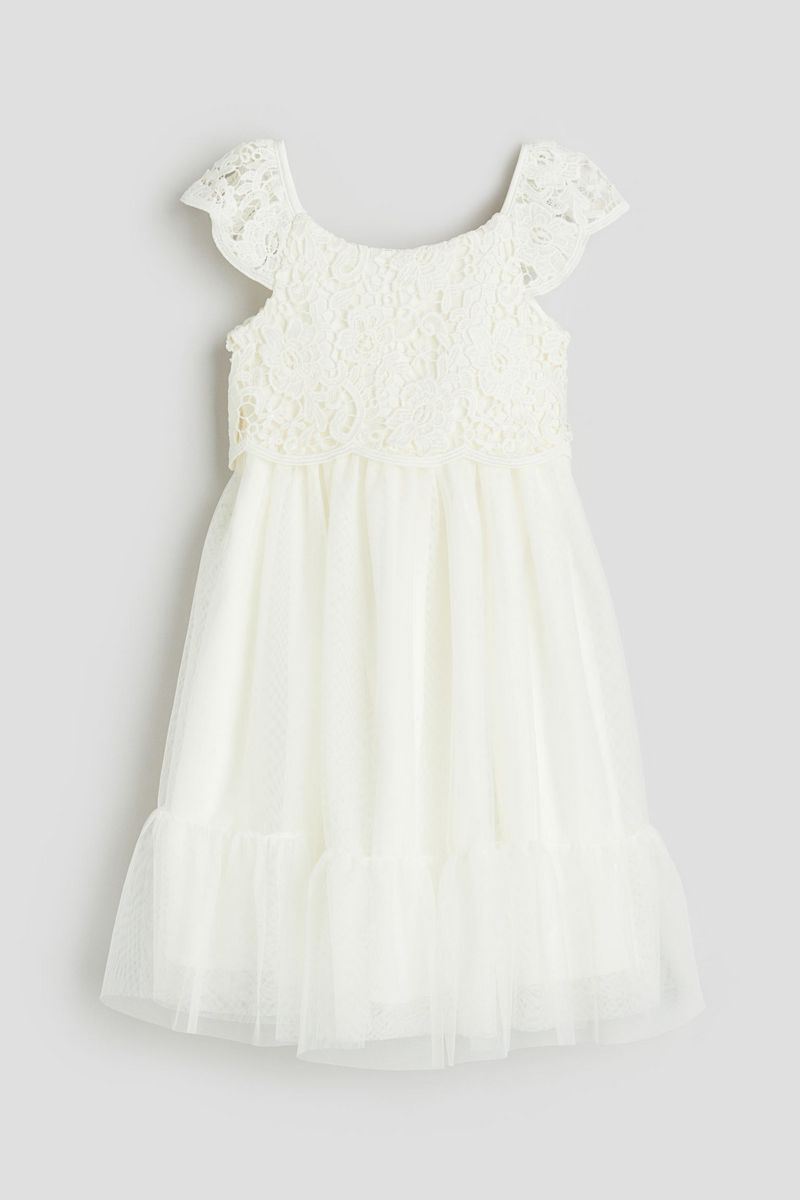 

Платье детское H&M 0931611, белый, 128, 0931611