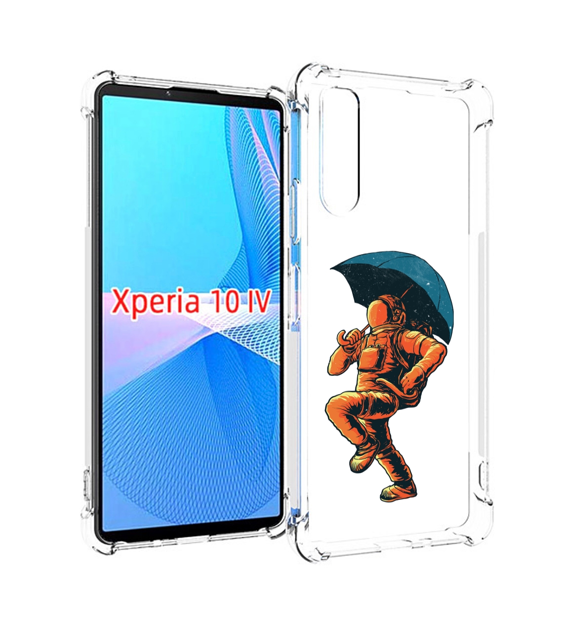 

Чехол MyPads шагающий космонавт с зонтом для Sony Xperia 10 IV (10-4), Прозрачный, Tocco