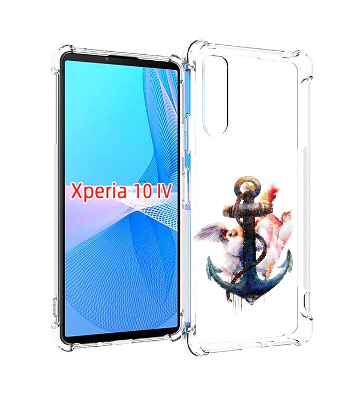 

Чехол MyPads якорь с птицами для Sony Xperia 10 IV (10-4), Прозрачный, Tocco