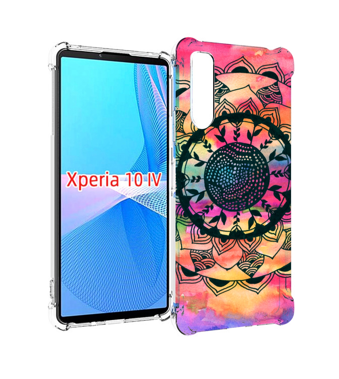 

Чехол MyPads яркая абстракция круглый цветок для Sony Xperia 10 IV (10-4), Прозрачный, Tocco