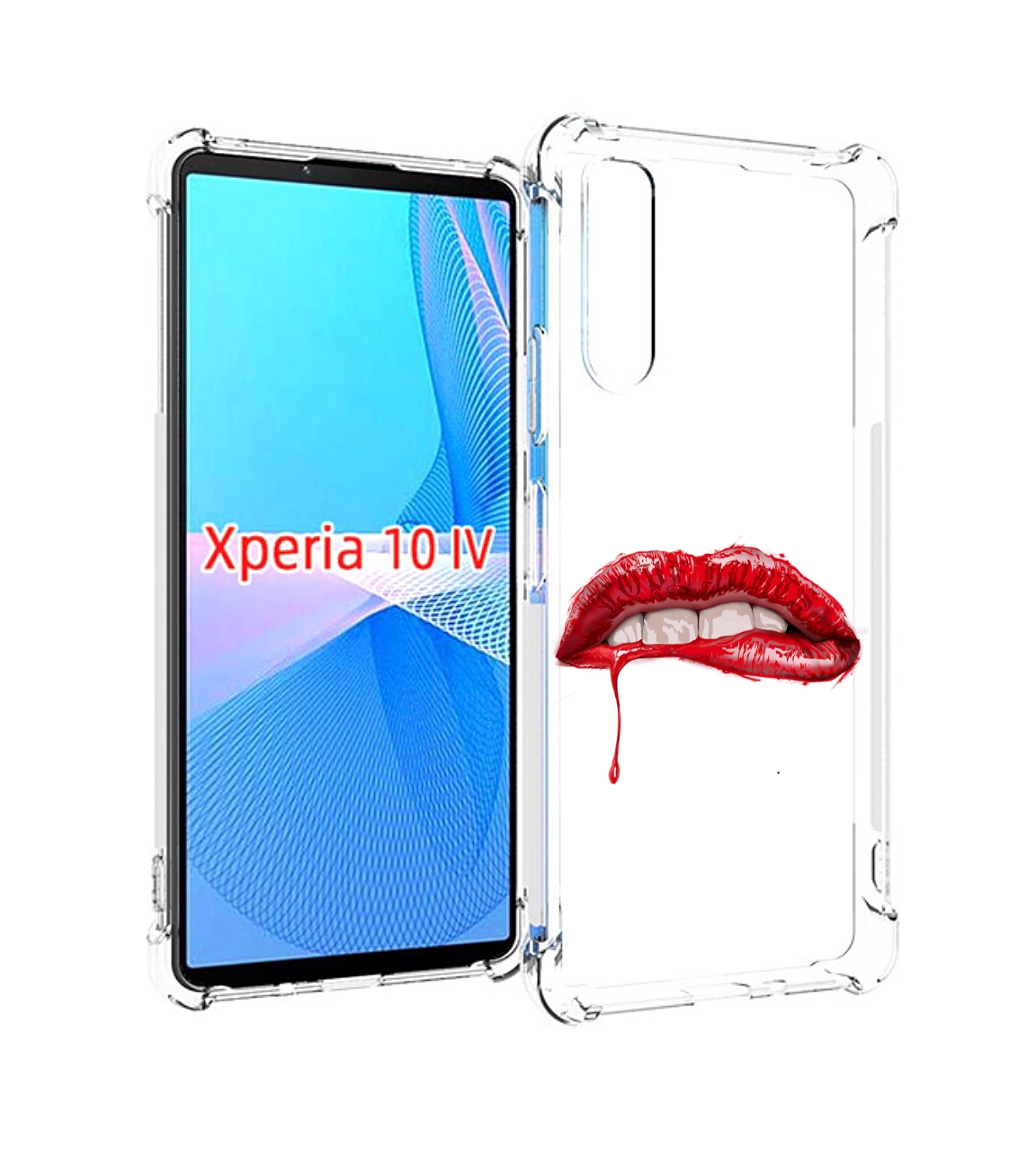 

Чехол MyPads яркие красные губы для Sony Xperia 10 IV (10-4), Прозрачный, Tocco