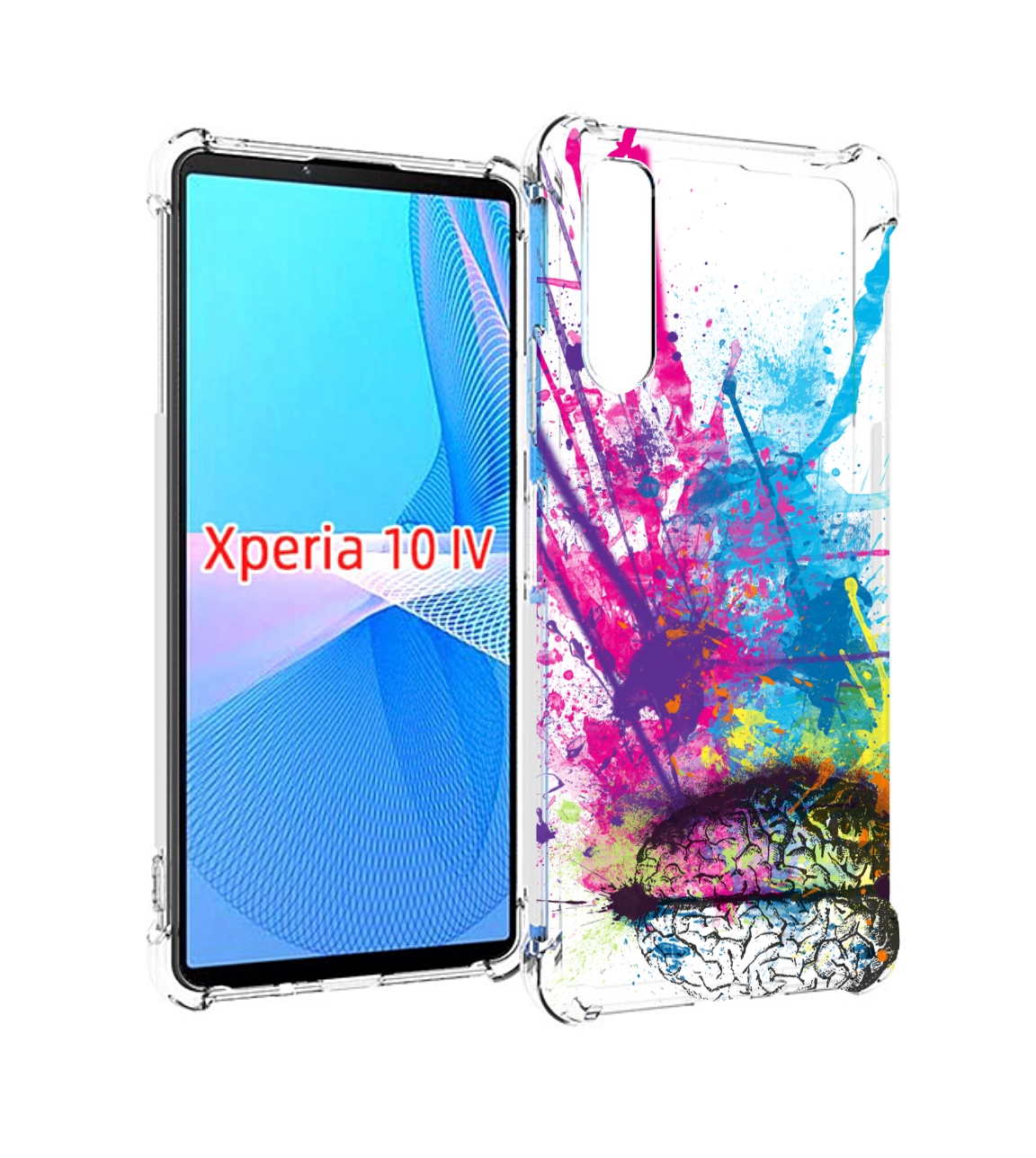 

Чехол MyPads яркий красочный мозг для Sony Xperia 10 IV (10-4), Прозрачный, Tocco