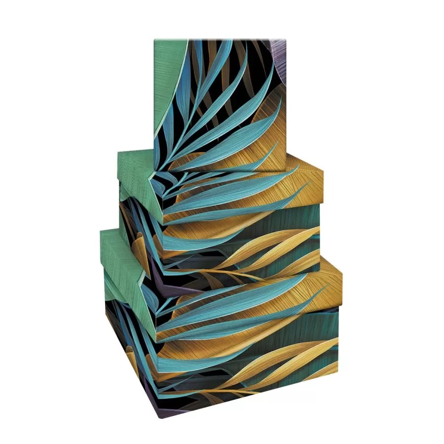 

Набор квадратныx коробок 3в1, MESHU Цветочный принт, (19,5x19,5x11-15,5x15,5x9см)